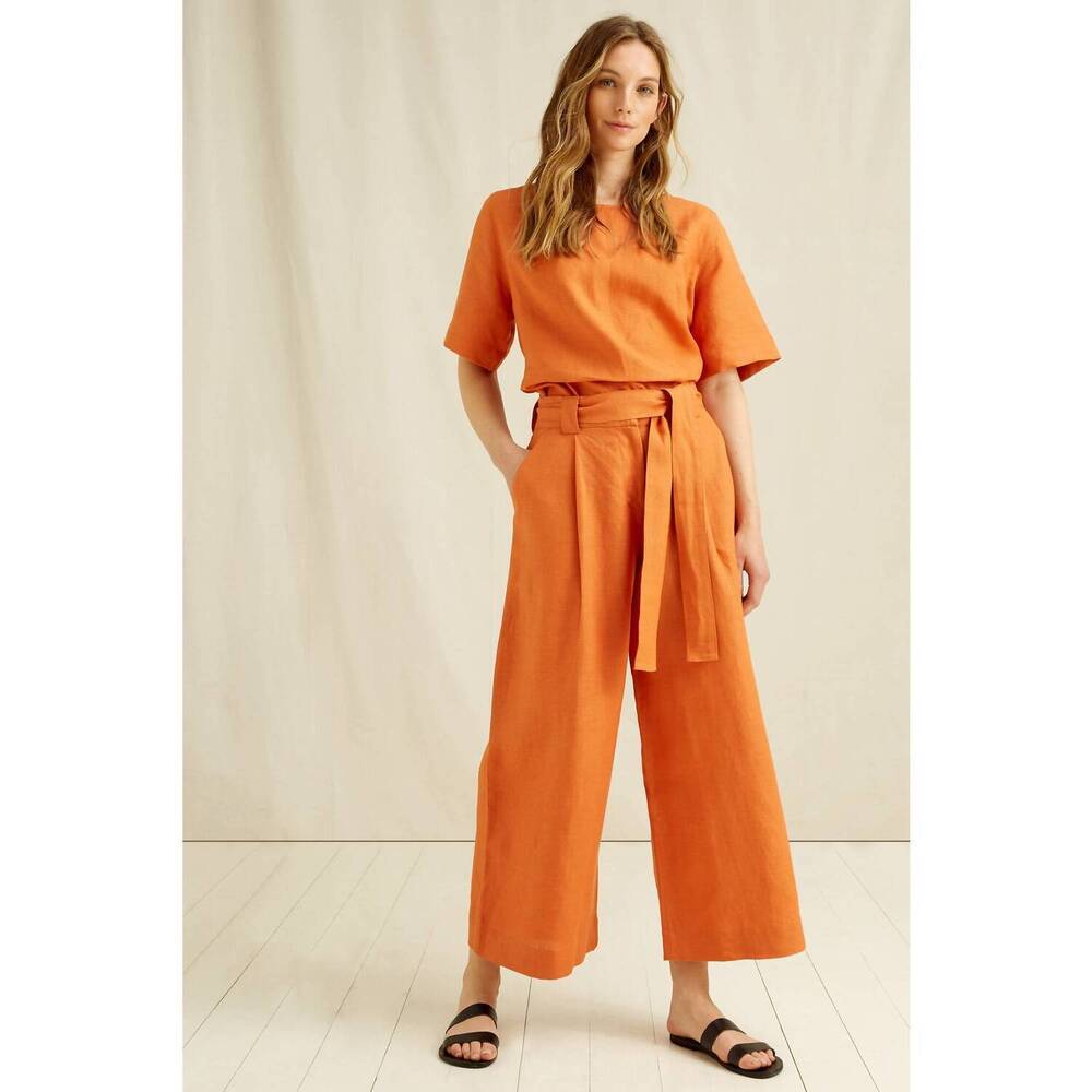 NEW PEOPLE TREE montana linen trousers in orange